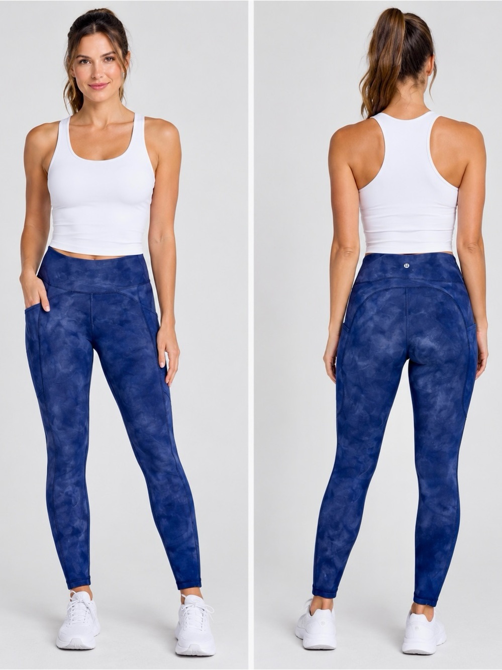 lululemon athletica Navy Tie-Dye High-Rise Leggings with Side Pocket